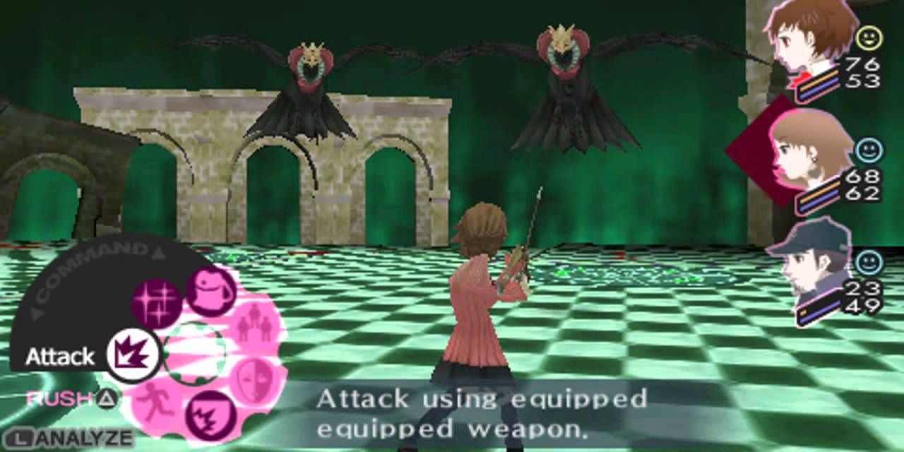 Player controlling Yukari in Persona 3 Portable