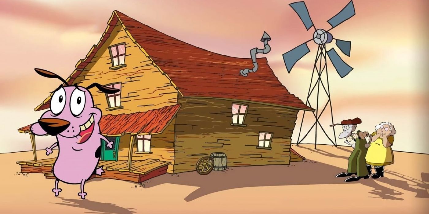 Courage The Cowardly Dog and His Owners On Their Farmstead