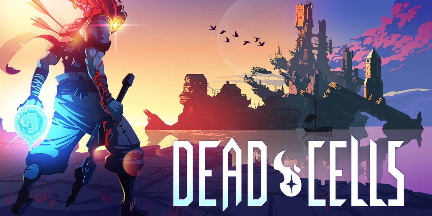 Dead Cells promo art featuring the Prisoner with the diseased island in the background.