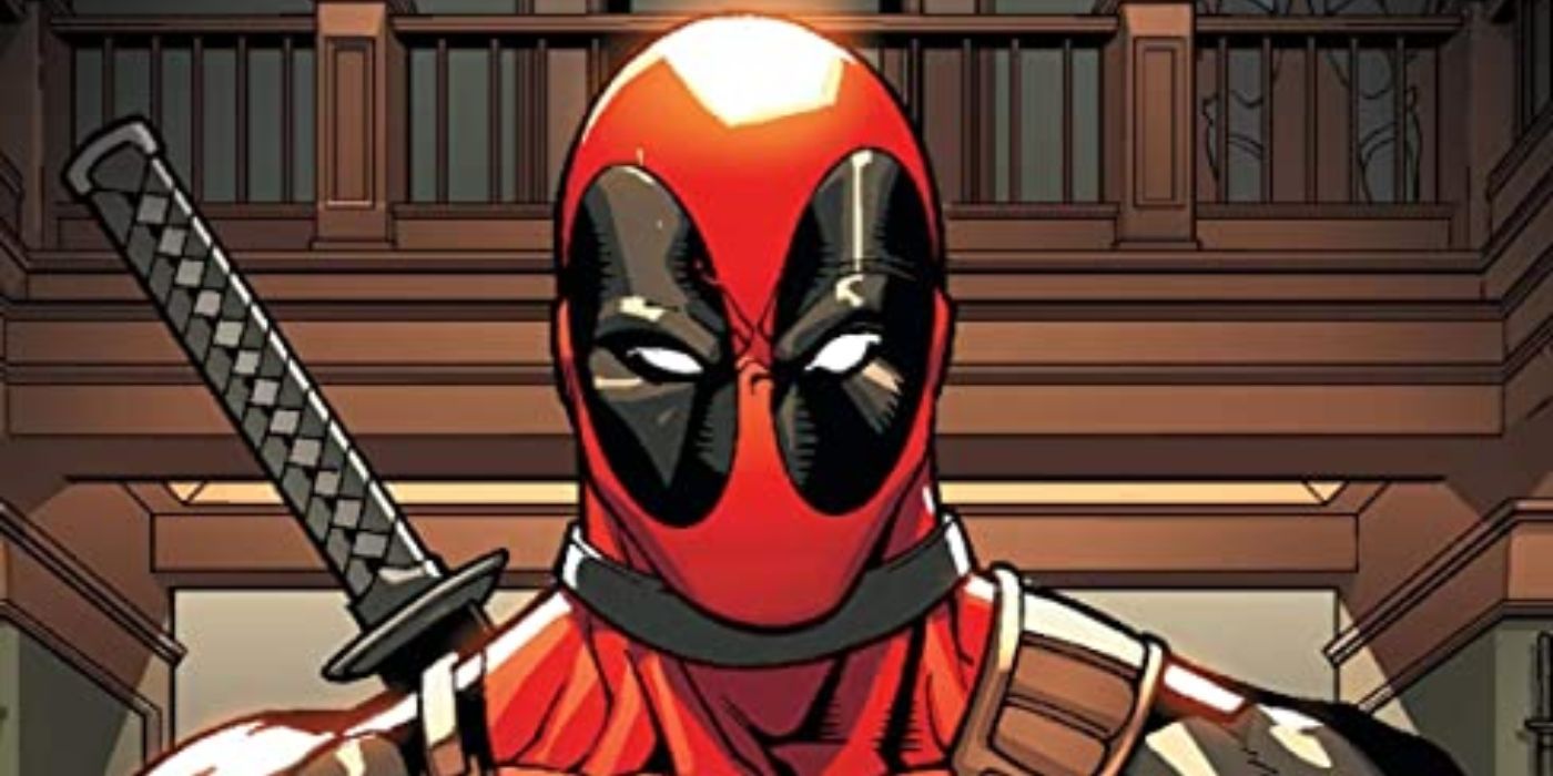 A headshot of Marvel's Deadpool in Marvel Comics