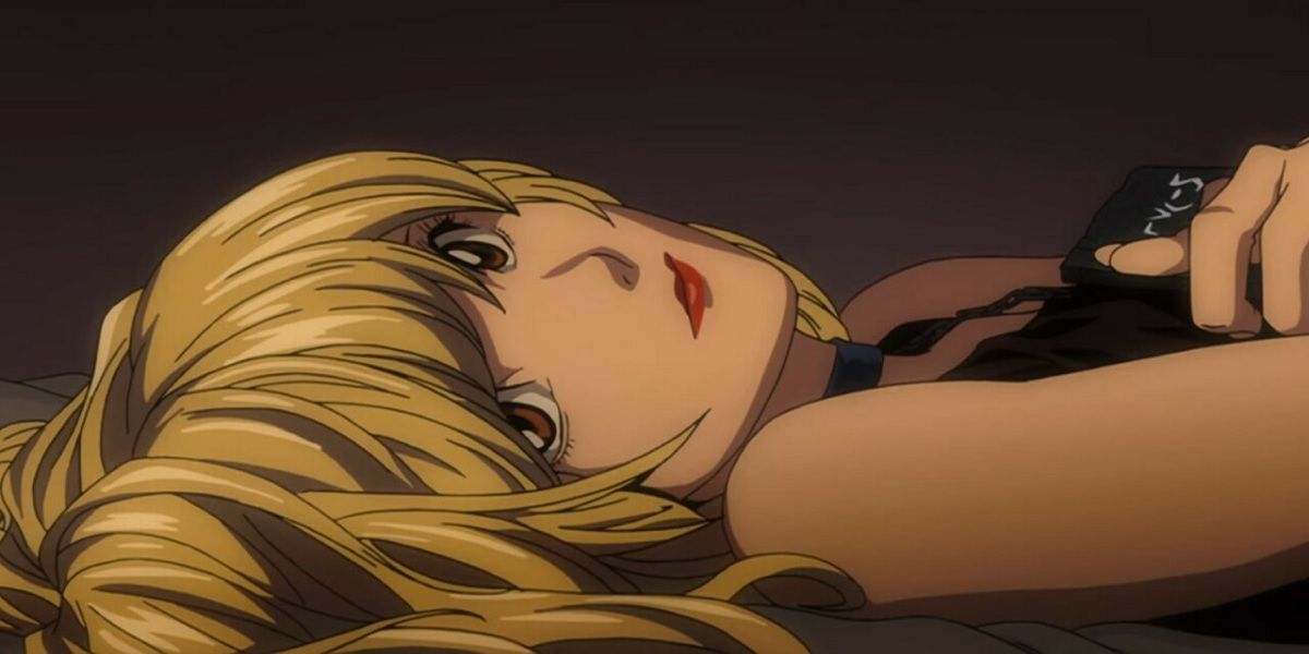 Misa Amane laying down in Death Note.