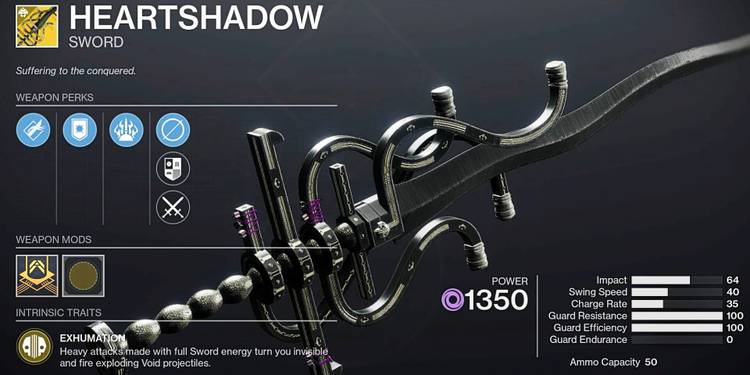 Destiny 2: Como obter a Espada Heart Shadow