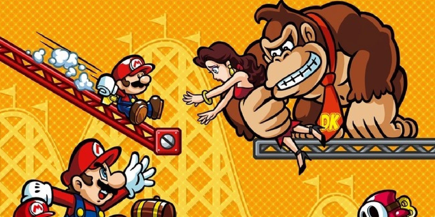 Donkey Kong kidnaps Pauline in Mario Vs Donkey Kong.