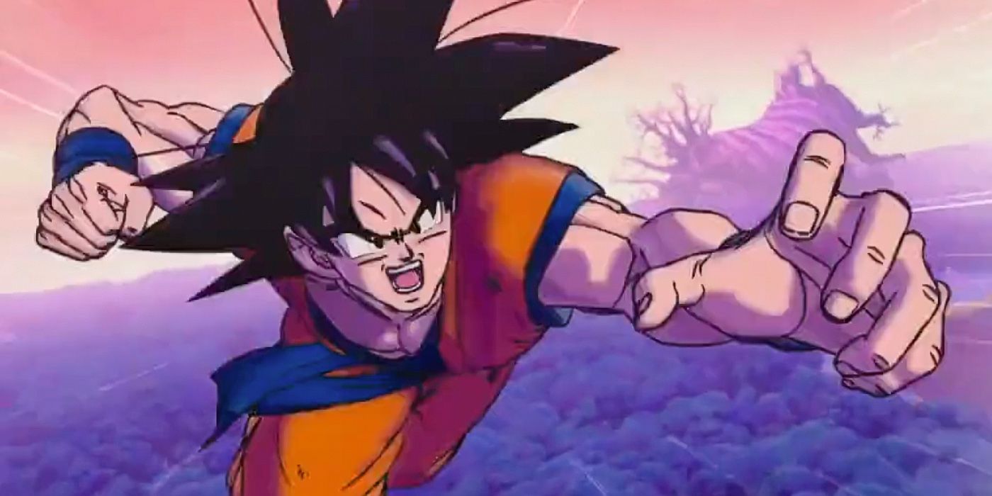 Goku about to throw a punch in the Dragon Ball Super: Super Hero movie