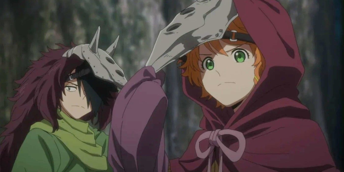 Emma and Ray Remove their masks in The Promised Neverland.