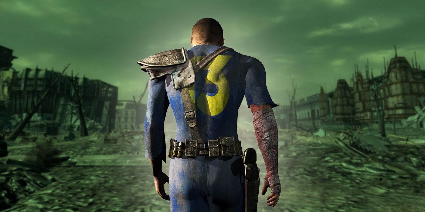 The Vault Dweller walking in the Capital Wastland.