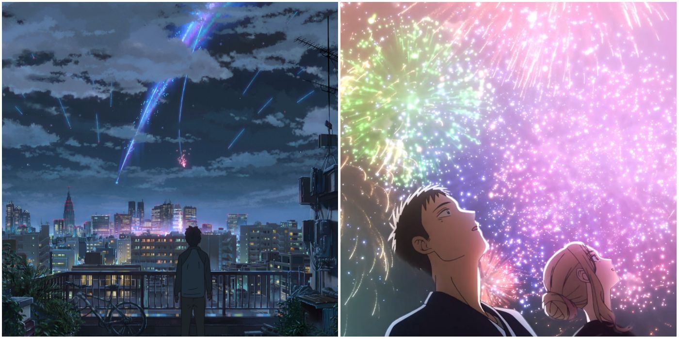 HD wallpaper: anime, fireworks, cartoon, sea foam, night sky | Wallpaper  Flare