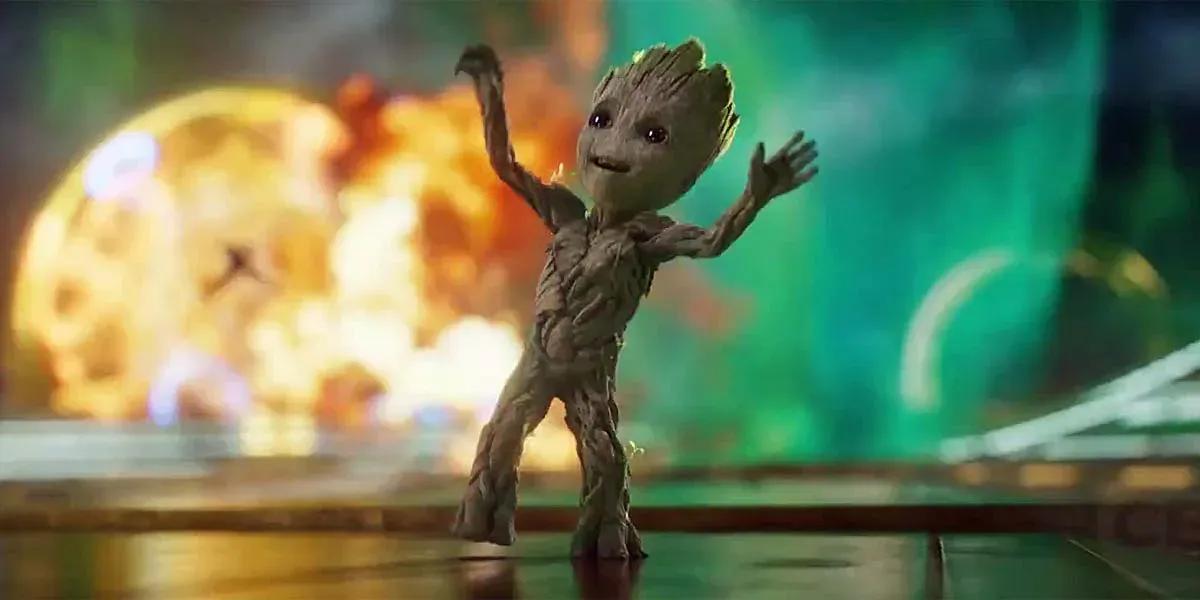 Baby Groot dances in the opening to Guardians of the Galaxy Vol. 2
