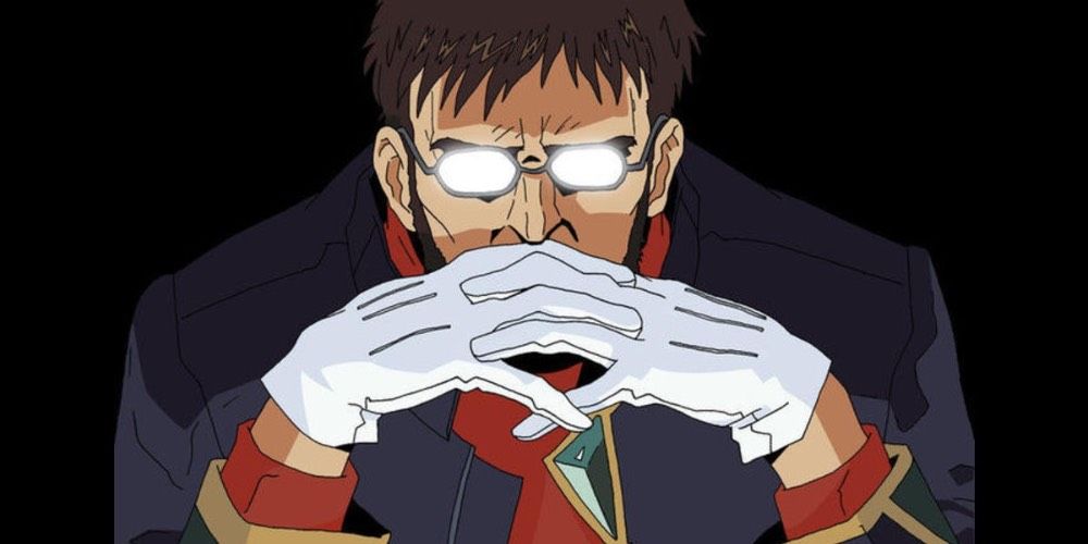 Gendo Ikari from Neon Genesis Evangelion in his iconic pose