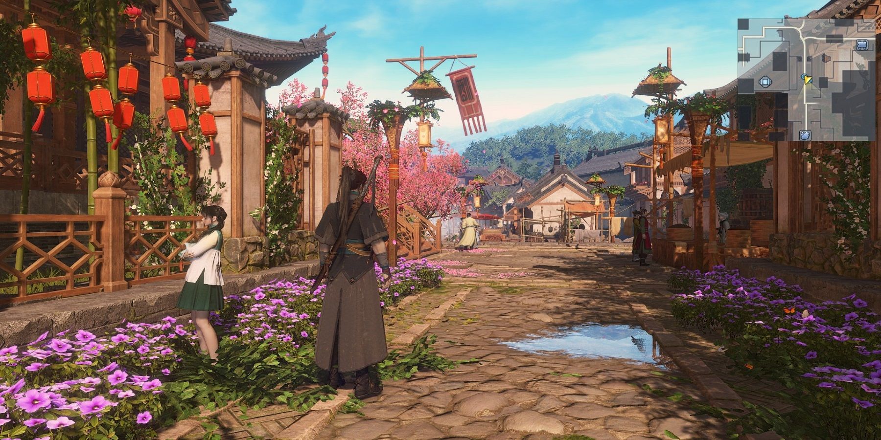 The protagonist of Gujian 3 exploring a city.
