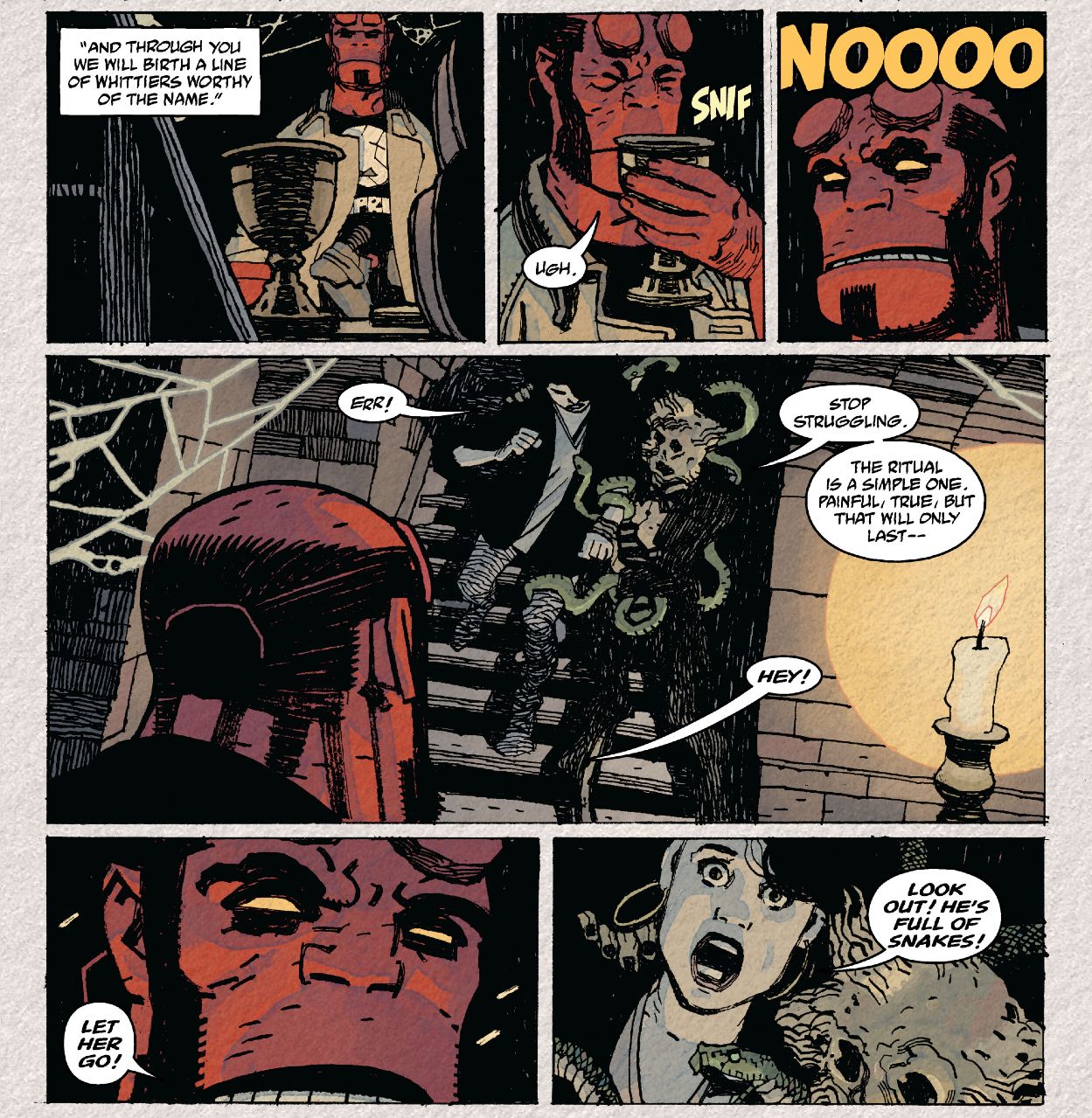 Catherine in trouble in Hellboy and the B.P.R.D. Old Man Whittier 