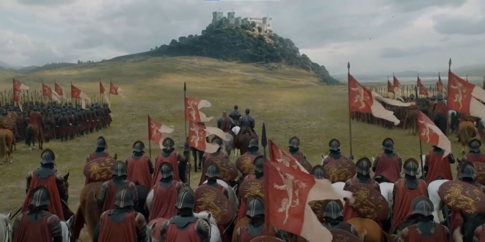 The Lannister army marches on Highgarden in Game of Thrones