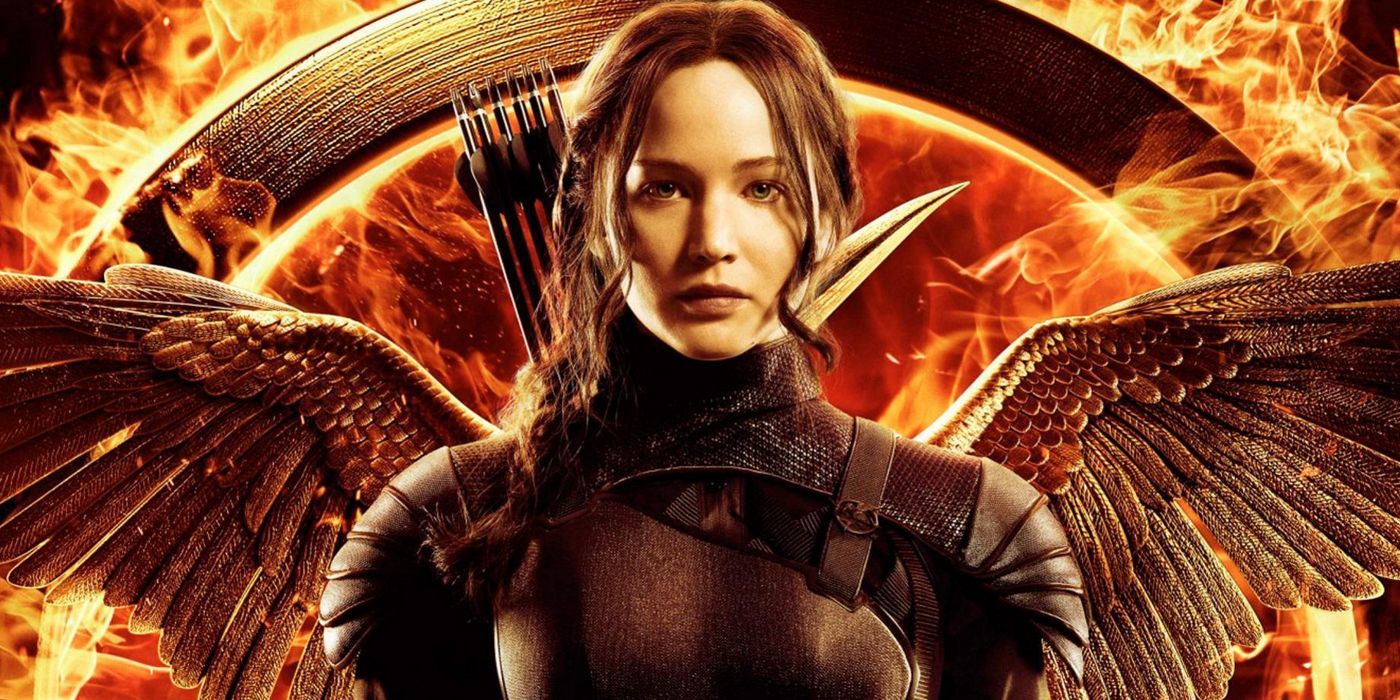 Katniss in her Mockingjay armor in The Hunger Games