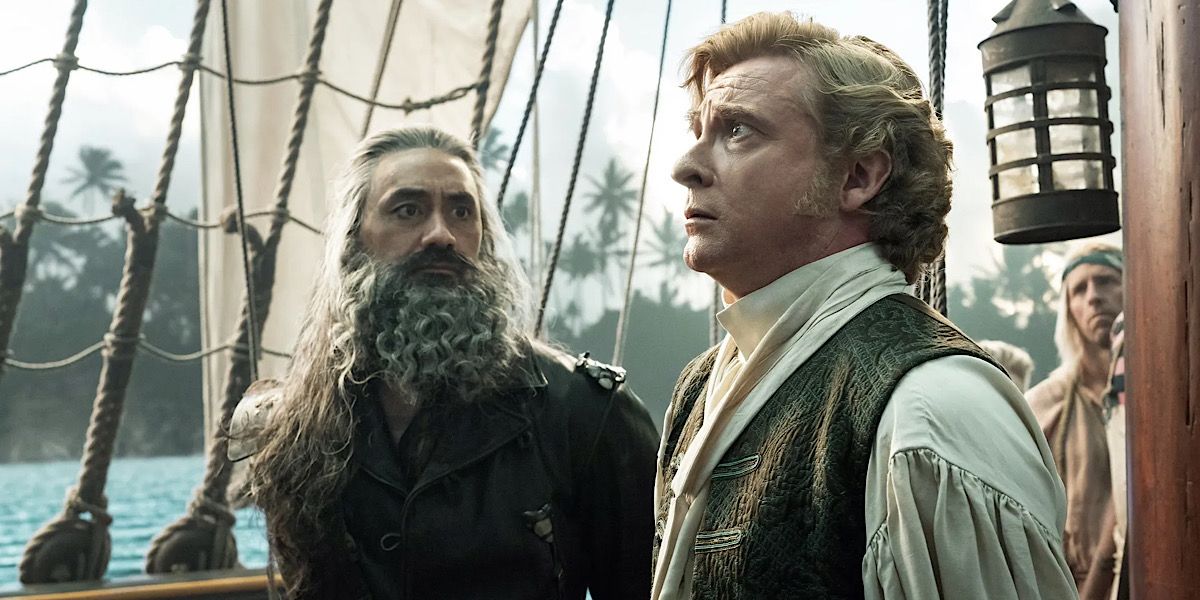 Stede Bonnet and Blackbeard on the ship looking upset - Our Flag Means Death
