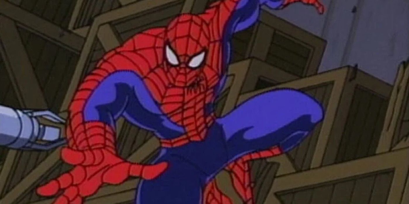 A scene from the Spider-Man 90s animated series