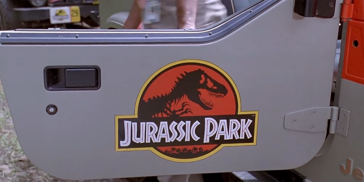 Jurassic Park logo on car door
