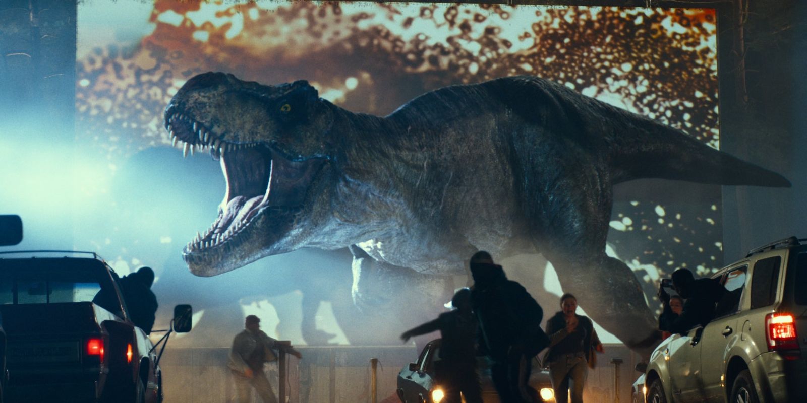 The T-Rex attacking in Jurassic World Dominion