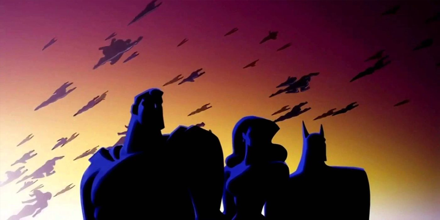 As silhuetas DC Trinity na série animada
