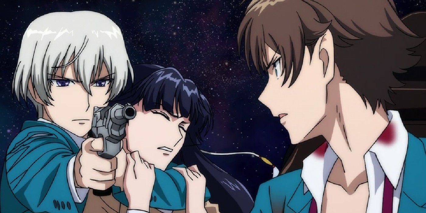 L-Elf holds a hostage in Valvrave The Liberator.