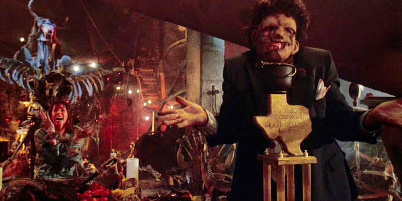 Leatherface Opens The Dinner In The Texas Chainsaw Massacre 2