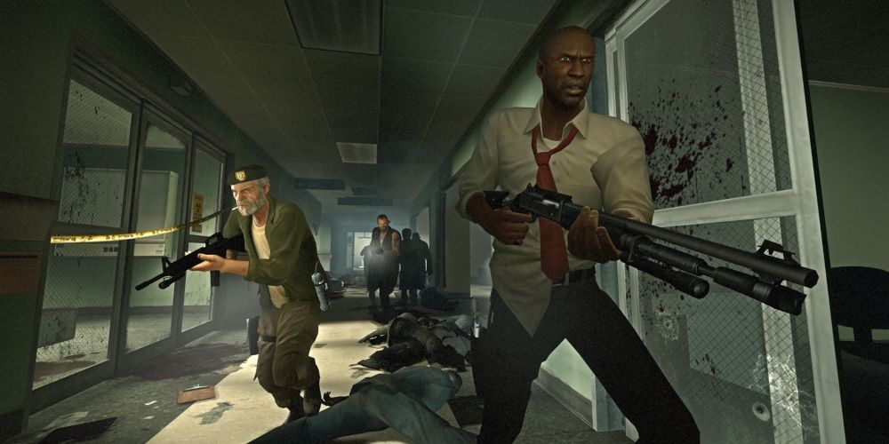 The No Mercy hospital level of Left 4 Dead game.