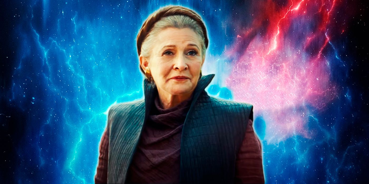 Carrie Fisher as an aged Princess Leia Organa Solo