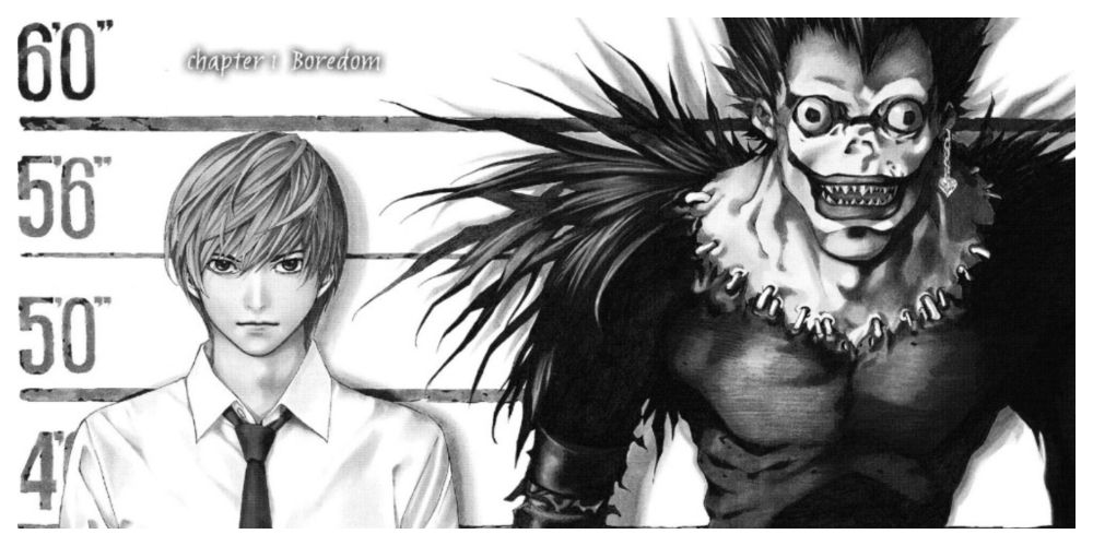 Light and Ryuk from Vol. 1 of the Death Note manga.