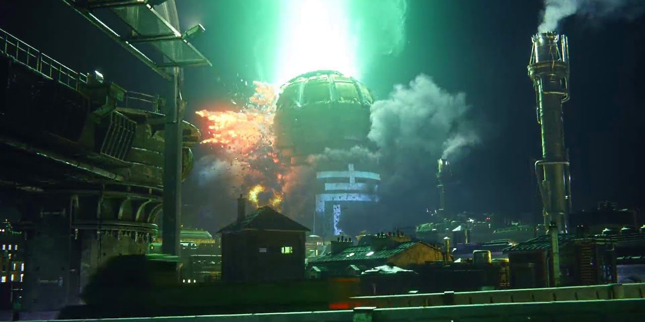 Mako Reactor 1 explodes in Final Fantasy VII Remake