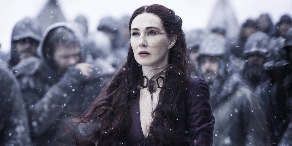 Melisandre wearing her appearance-changing necklace in Game of Thrones