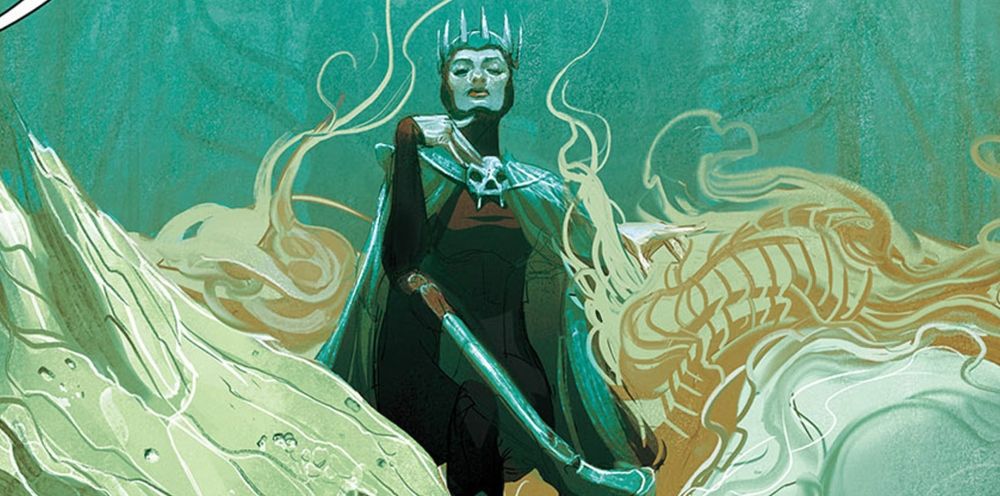 Morgan le Fay wearing her crown in Marvel comics