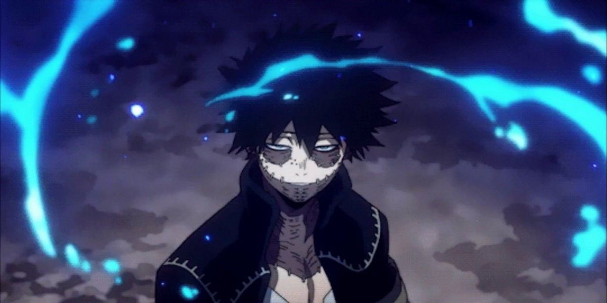 Dabi using his quirk in My Hero Academia.