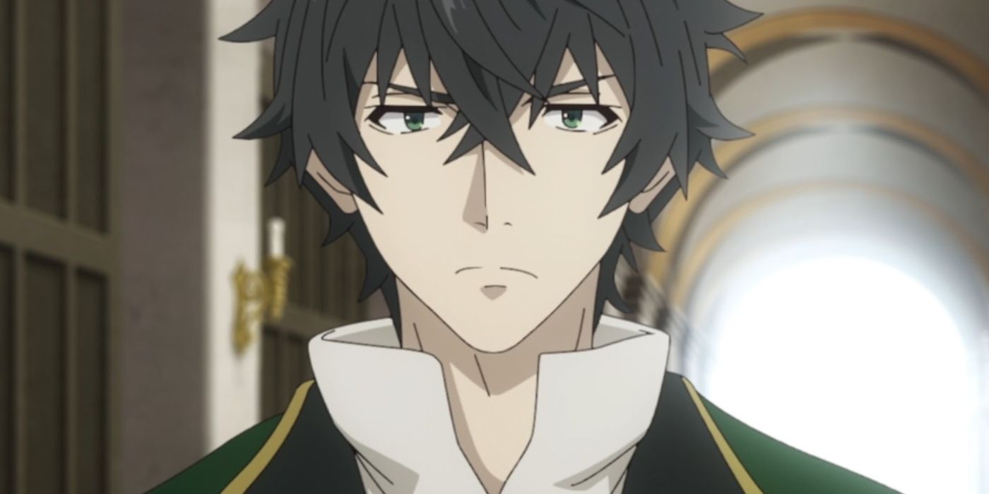 Naofumi looking stern in The Rising Of The Shield Hero.