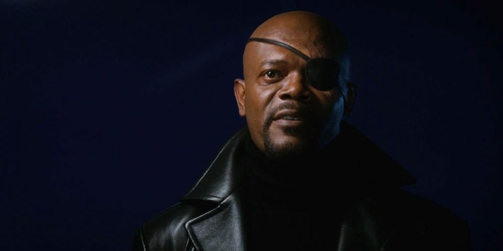 Nick Fury in the post-credits scene of Iron Man, talking about the Avengers