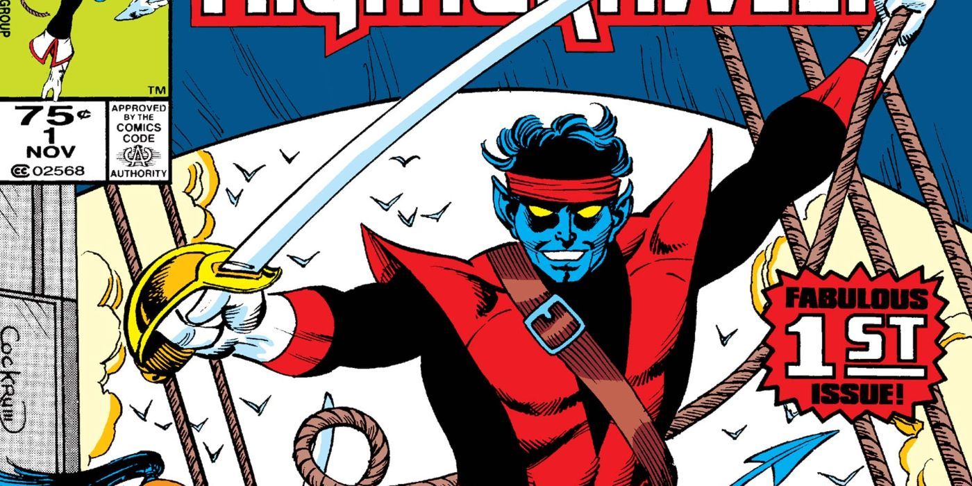 Nightcrawler in Marvel Comics brandishing his weapons