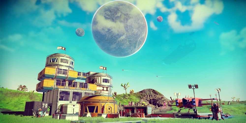 A player-built base in the game No Man's Sky