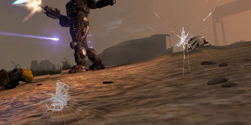 Noble Six's helmet records their final moments in Halo: Reach game