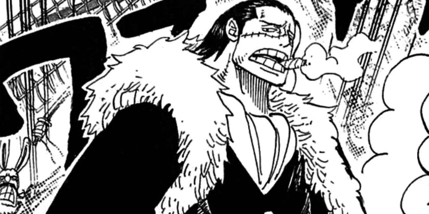 Crocodile smoking in One Piece.