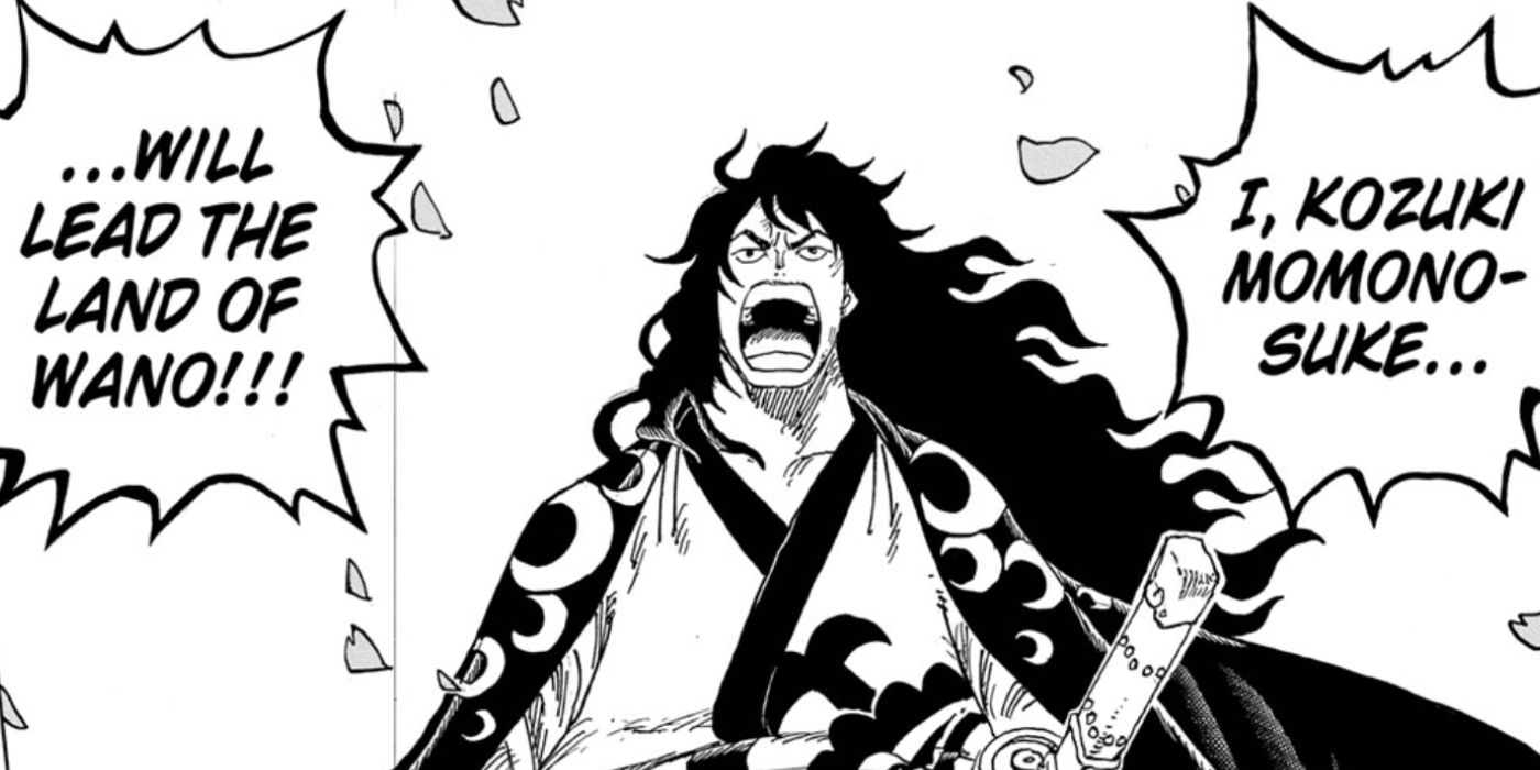 Momonosuke grita que é o líder de Wano no mangá One Piece