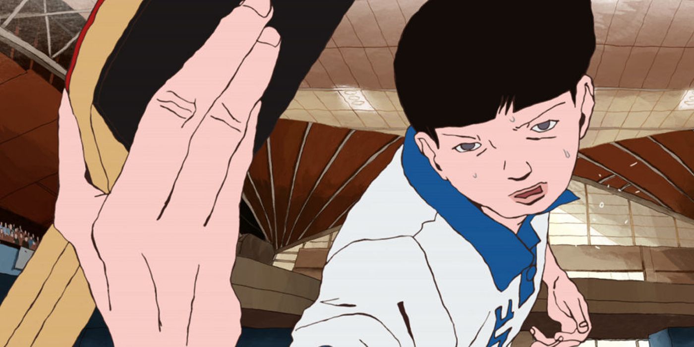 A dynamic pose in Ping Pong The Animation.