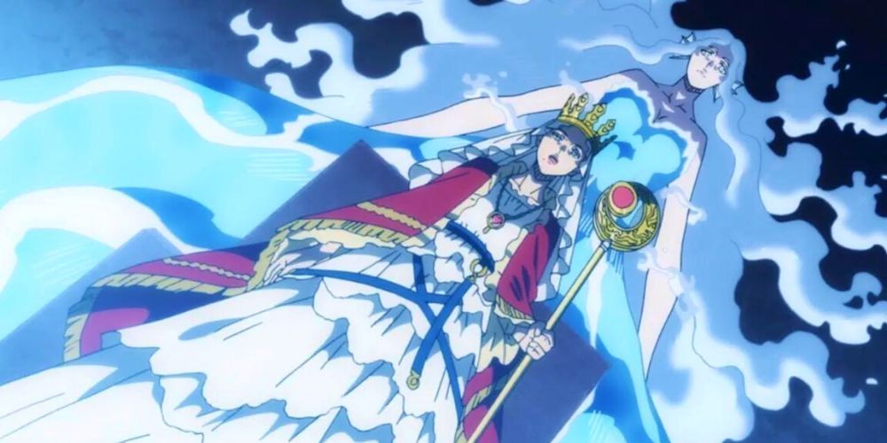 Princess Lolopechka with her water spirit behind her in Black Clover