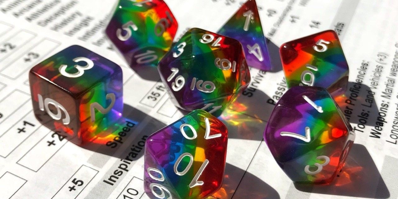 Rainbow colored dice
