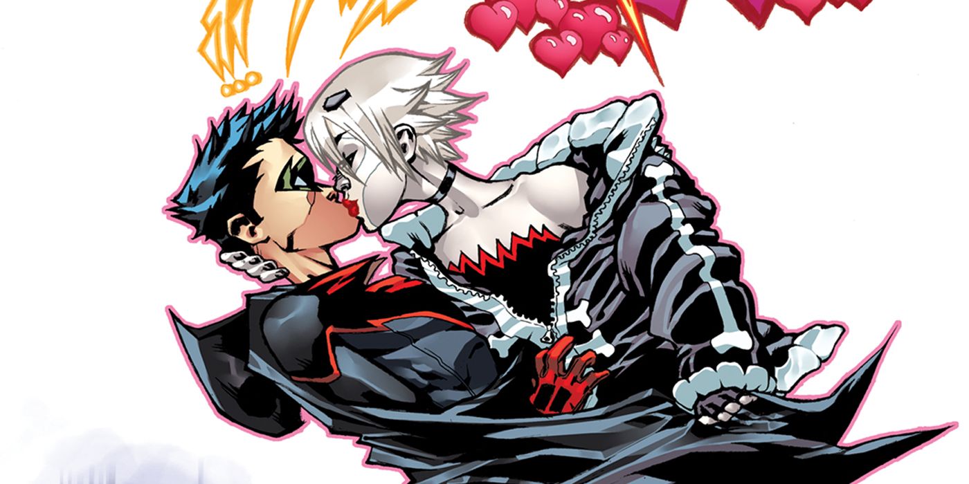 Damian Wayne Gets A Smooch From Flatline In A Romantic Variant Cover 