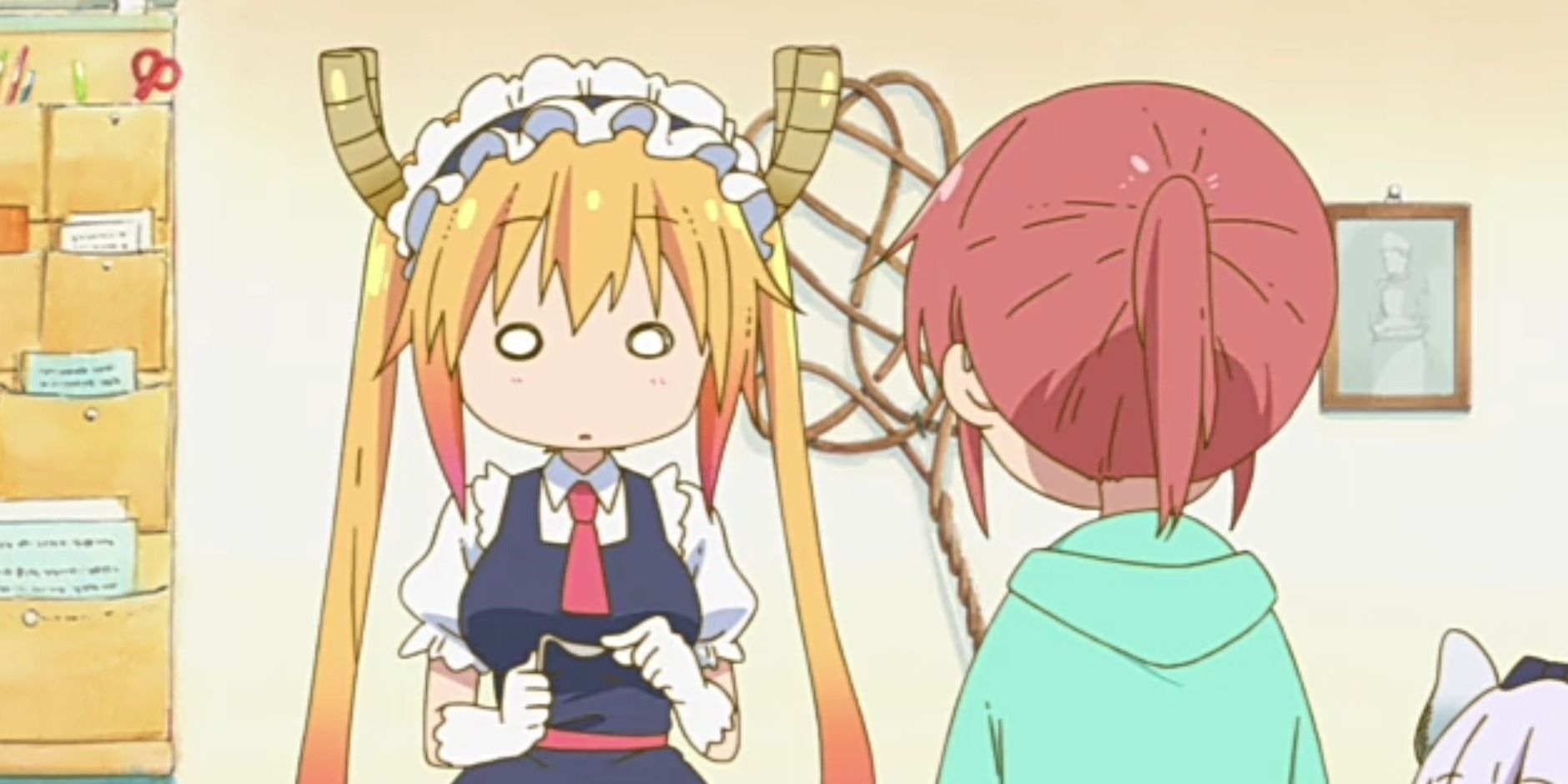 Miss Kobayashi shows Tohru how to bend a spoon with "Telepathy" in Miss Kobayashi's Dragon Maid.