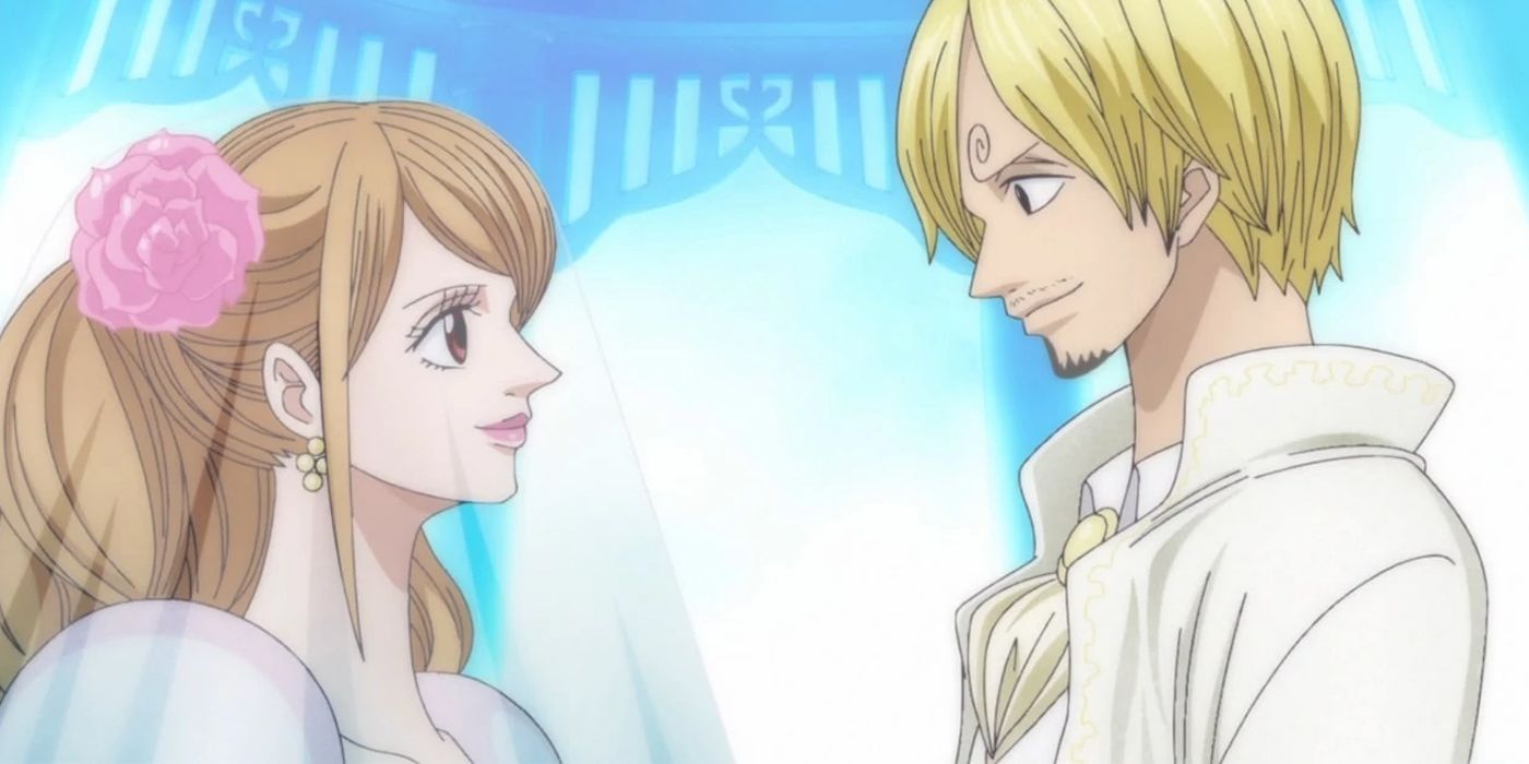 Vinsmoke Sanji and Charlotte Pudding getting married in One Piece's Whole Cake Island Arc