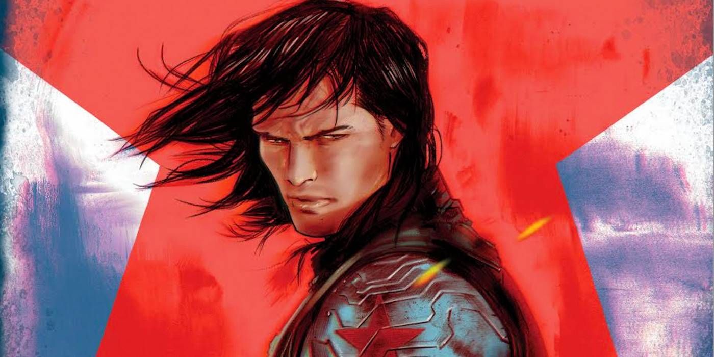 Bucky Barnes smoldering at readers as the Winter Soldier in Marvel Comics.
