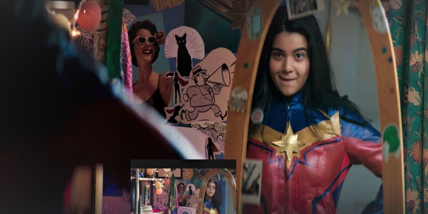 Ms. Marvel's Kamala Kahn Tries on Captain Marvel Costume