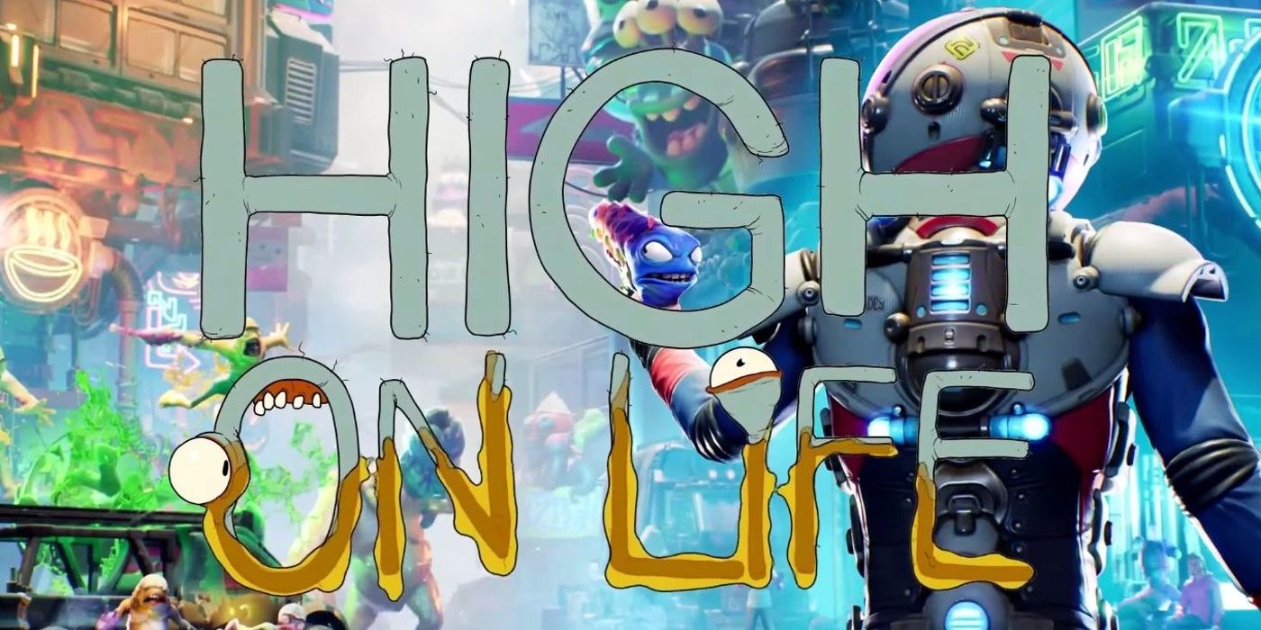 Screenshot depicting High On Life logo, as seen in High On Life reveal trailer teased during Xbox and Bethesda Games Showcase
