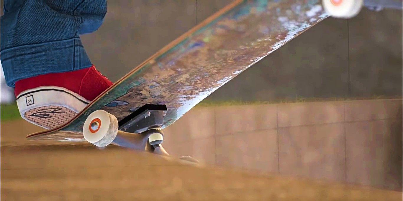 Screenshot depicting a skater performing a BS 50-50 stall, as seen in Session: Skate Sim.