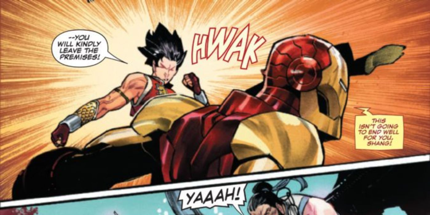 Shang-Chi kicks Iron Man in Marvel Comics