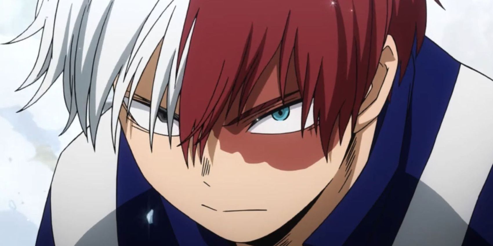 Shoto making a determined face in My Hero Academia.